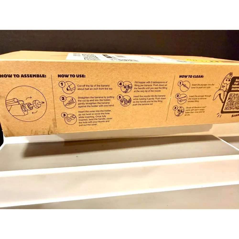 Banana Loca® Kitchen Gadget - Core & Fill A Banana While Still In Its Peel new